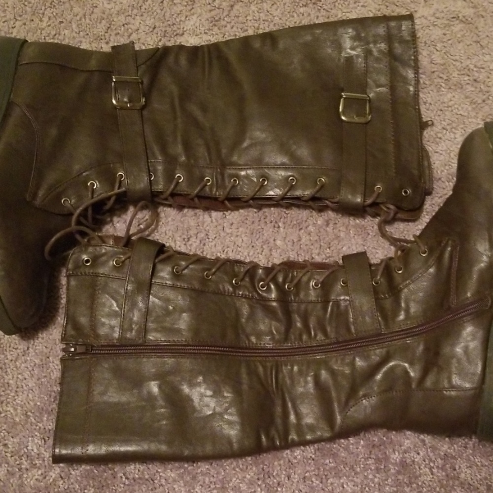 Brown combat style boots
